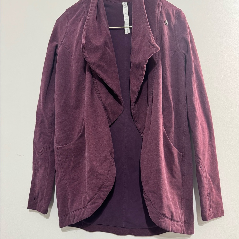 Lululemon That’s a Wrap Sweatshirt Jacket Women’s Size 6 Maroon Plum Lightweight
